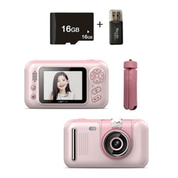 Appareil Photo Enfant HD 2.4 Pouces 16G Carte Mémoire Rose 1080P Autofocus