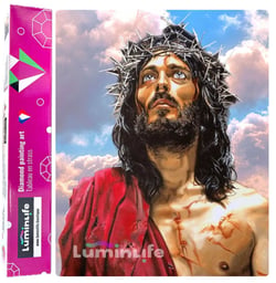 Diamond Painting Broderie Diamant LUMINLIFE 40x50cm, 100% strass, diamants ronds - Jésus Christ