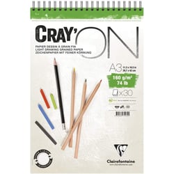 Bloc Cray'On A3 - 30 Feuilles - 160G - Spirales - Clairefontaine