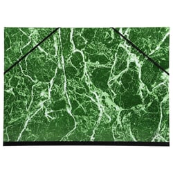 Carton à dessin papier marbré verni avec élastiques 37x52 cm - Pour format 1/2 raisin - Vert - x 10 - Exacompta