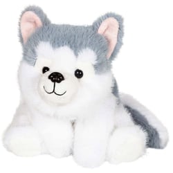 Peluche - Peluche Floppy Choopy Husky Gris et Blanc – 22 cm