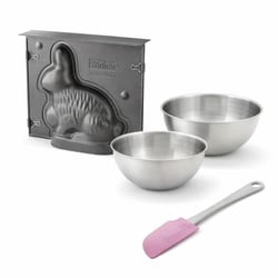 Set pâtisserie avec moule 3D lapin de Pâques 600 ml, 2 bols à mixer et spatule Zenker
