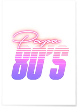 Affiche Papa 80's | A3 : 29,7x42cm