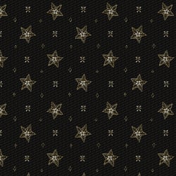 Tissu Jacquard d'ameublement Etoiles de noël Lurex sur fond Noir