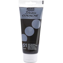 Tube 100ml Peinture Gouache Studio Qualité Fine Noir PÉBÉO