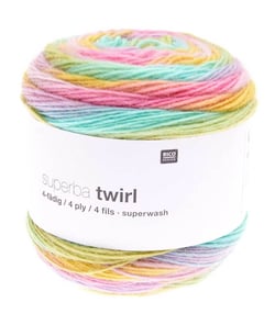 Laine à chaussette Superba Twirl 4 fils - 100GR - Rico Design 005 multicolore bonbon