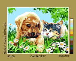 Canevas antique Calin d'été 40x50cm
