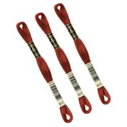 Lot de 3 échevettes 8m DMC Fil à broder mouliné 117 100% coton rouge 817