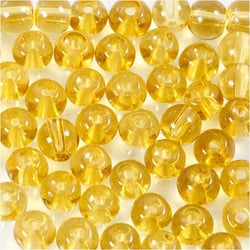 45 perles en verre à facettes rondes Ø 4 mm - jaune