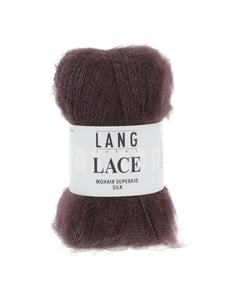 Pelote de Mohair et soie à tricoter LACE - 25 GR - Lang Yarns Aubergine (080)