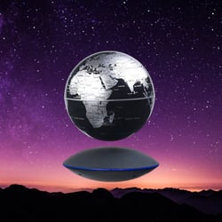 Globe noir-argent en lévitation GEOLITE