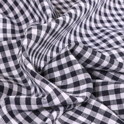 Tissu Rayures  Petits carreaux 5 mm Bleu marine
