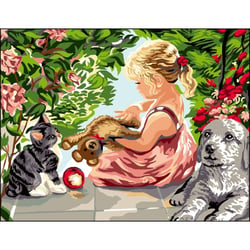 Princesse - Canevas antique Le monde d'une petite 50x65cm