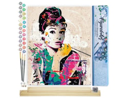 Peinture par Numéro Figured'Art - Audrey - Kit de Loisir Créatif DIY Numéro d'Art Complet - 40x50cm toile roulée + châssis en bois à monter