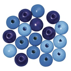 Perles en bois polies 12mm ø Assortiment - bleus