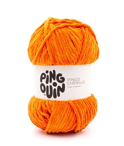 Fil velours 100GR à tricoter PINGO CHENILLE - Pingouin - certifié Oeko-Tex Orange