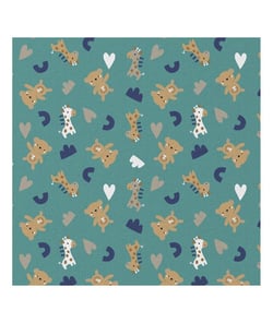 Tissu coton enfant oursons girafes de 150 cm de largeur zolanevéronese vendu par 50 cm