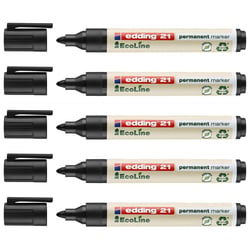 Marqueur permanent pointe 1,5-3 mm - EDDING - Noir - EcoLine - Lot de 5