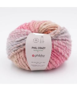 Pelote de laine à tricoter Phil Crazy - Phildar Bruyere Rose