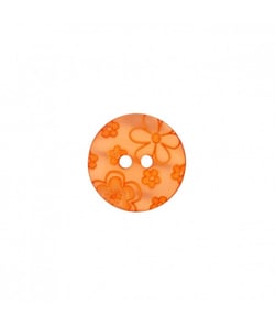 Bouton rond Fleurs 12 à 18mm 2 trous - Prym Orange