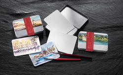 Cartes Postales Aquarelle -  230g /m² - Grain torchon - Boite  métalique de 30 cartes à peindre