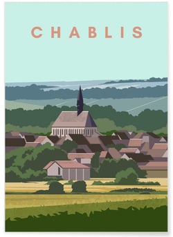 Affiche ville Chablis | A3 : 29,7x42cm