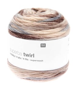 Laine à chaussette Superba Twirl 4 fils - 100GR - Rico Design 002 multicolore galet