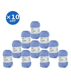 Lot de 10 pelotes QUATTRO de Lang Yarns – 500 g de coton mercerisé 21 Bleu
