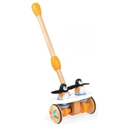 Canne à pousser pingoo twin roll en bois - janod - j08130
