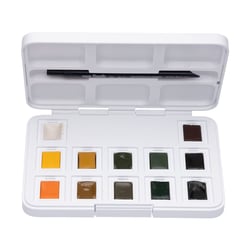 Coffret de 12 godets - Peinture aquarelle Royal Talens Van Gogh - Couleurs naturelles - Fine - Opaque