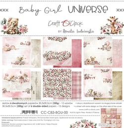 6 papiers scrapbooking 30 x30 cm Craft O' Clock BABY GIRL UNIVERSE