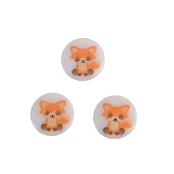 Lot de 3 boutons 2 trous enfant renard
