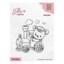 Tampon transparent scrapbooking Nellie's choice OURS LOCOMOTIVE 024