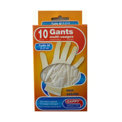 Gants - Latex - Usage unique - Taille M - Non stérile - Boîte de 10