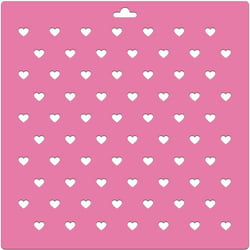 Pochoir plastique souple réutilisable 30 x 30 cm Fabrika Decoru COEUR 216