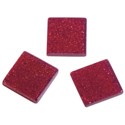 Mosaïque acrylique, 1x1 cm, pailletée, bordeaux, boîte - env. 205 pces / 50 g