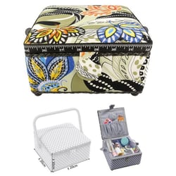 Boîte à couture carrée L20xH11cm voyage d'Afrique