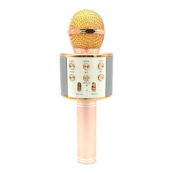 Microphone Android iOs Karaoké Bluetooth 4.2 Haut-Parleur Puissance 5W Or Rose YONIS
