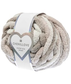 Pelote Chenillove Super Big Print 300g – Rico Design : Douceur XXL pour des Créations Moelleuses 01 Ecru