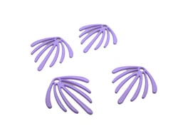 4 Breloques feuille 22*20mm Violet