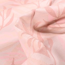 Tissu Jacquard Bamboo sur fond Rose nude