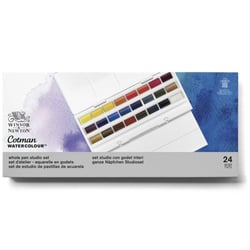 Set 24 godets peinture aquarelle Cotman Winsor et Newton
