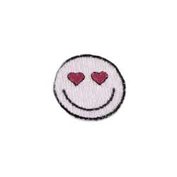 Ecusson thermocollant paix smiley coeur 3cm x 4,5cm
