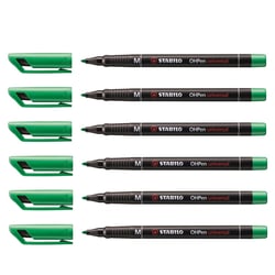 Marqueur permanent pointe moyenne 1 mm - STABILO OHPen - Vert - Lot de 6