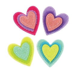 MégaCréa DIY - Motif adhésif en feutrine Coeur 4,5 cm 8 pièces