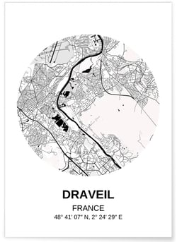 Affiche Carte Draveil | A3 : 29,7x42cm