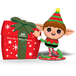 Eugy 3D Modèle: NOËL / ELFE DE NOËL 12x3,5x8,7cm, en carton, en boîte, 6+