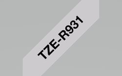 StopRuban en tissu non adhésif brillant noir argent 12 mm  P-Touch - Brother