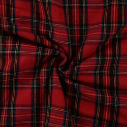 Tissu Tartan Ecossais Clara sur fond Rouge