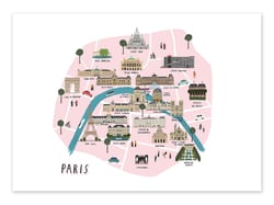 Affiche 30 x 40 cm - Paris Map - Alex Foster